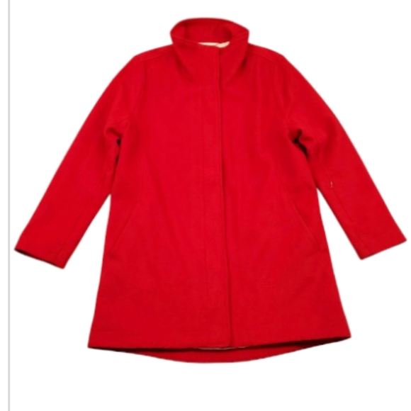 Pendleton Preppy Holiday Red Chore Barn Academia Wool Minimalist Pea Coat Medium - Picture 8 of 12